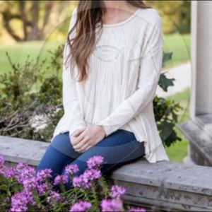 Cream/White Free People shirt
